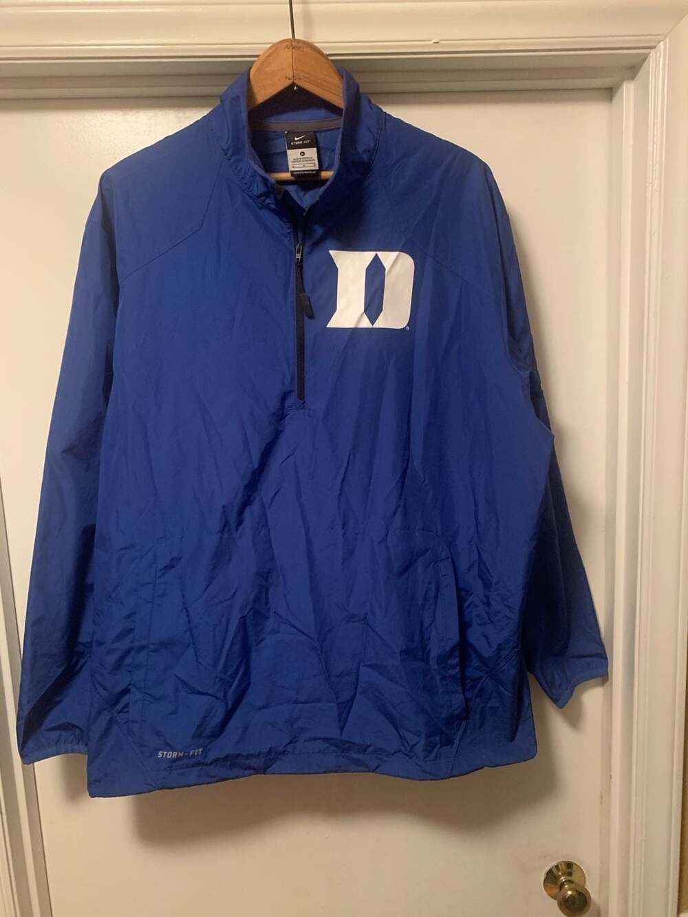 Nike Duke Blue Devils Storm Fit Half Zip Windbreaker Size M Blue